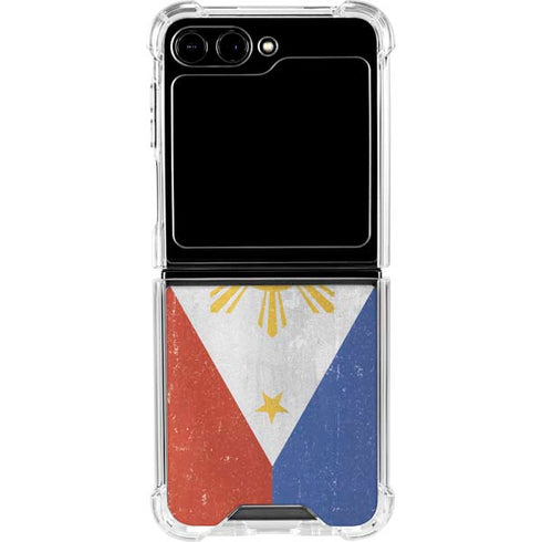 Philippines Flag Distressed Galaxy Z Flip6 Clear Case